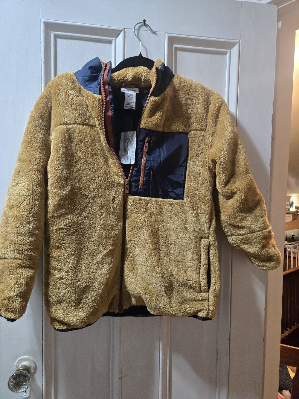 Tommy Bahama Kids Brown Fleece Jacket with Navy Trim